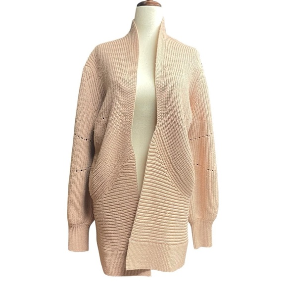 Aritzia Wilfred Darcey Cardigan Merino Wool Oversized Light Pink - Picture 4 of 13